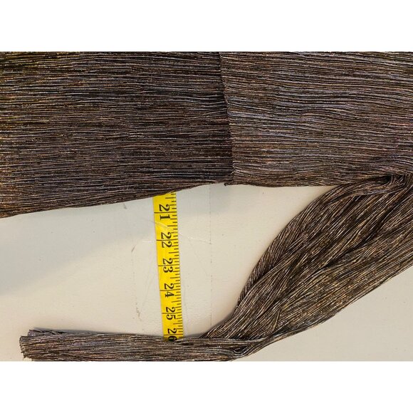 Chicos Metallic Long-Sleeve V-Neck Tunic Top Black/Gold XL Chicos 3 - Picture 9 of 10